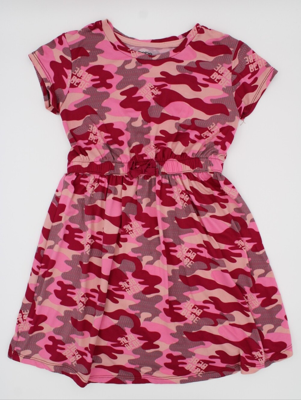 Bebe Girls Size M (10/12) Pink and Grey Camo-Like Dress